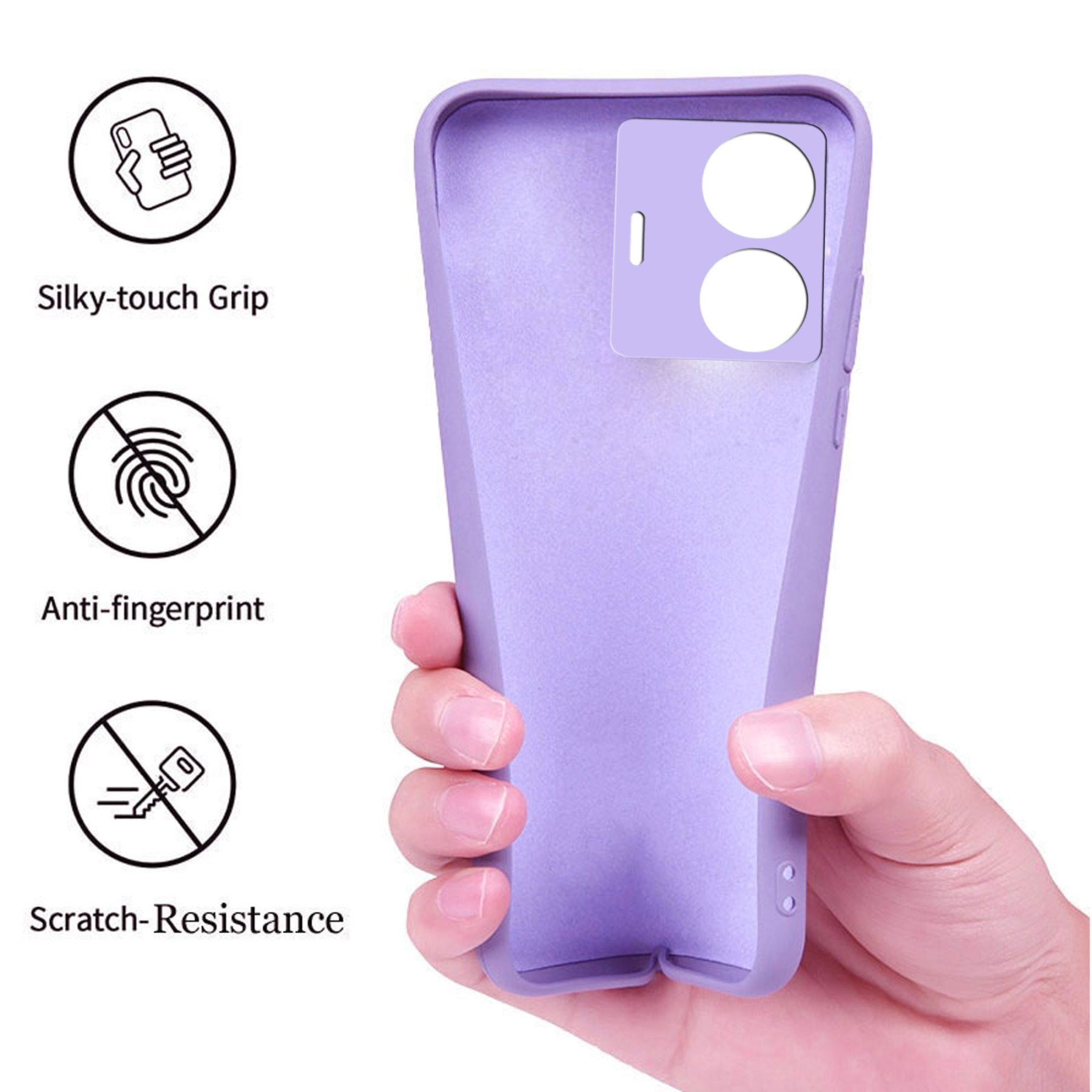 iQOO Z6 Pro 5G / Vivo T1 Pro 5G Liquid Silicone Back Cover Case With TPU & Matte Finish - Purple