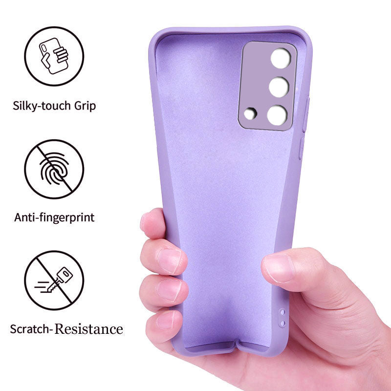 Oppo F19/F19S Liquid Silicone Back Cover Case With TPU & Matte Finish - Purple