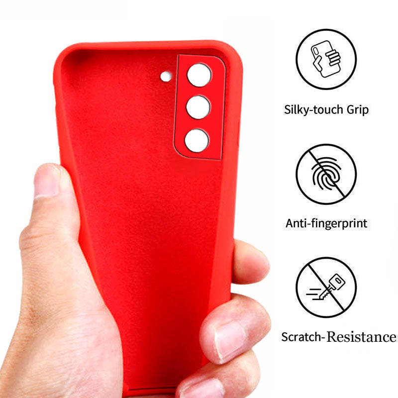 Samsung Galaxy S21 FE 5G Liquid Silicone Back Cover Case With TPU & Matte Finish - Red