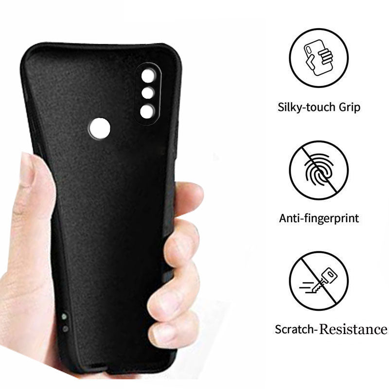 Redmi Note 5 Pro Liquid Silicone Back Cover Case With TPU & Matte Finish - Black