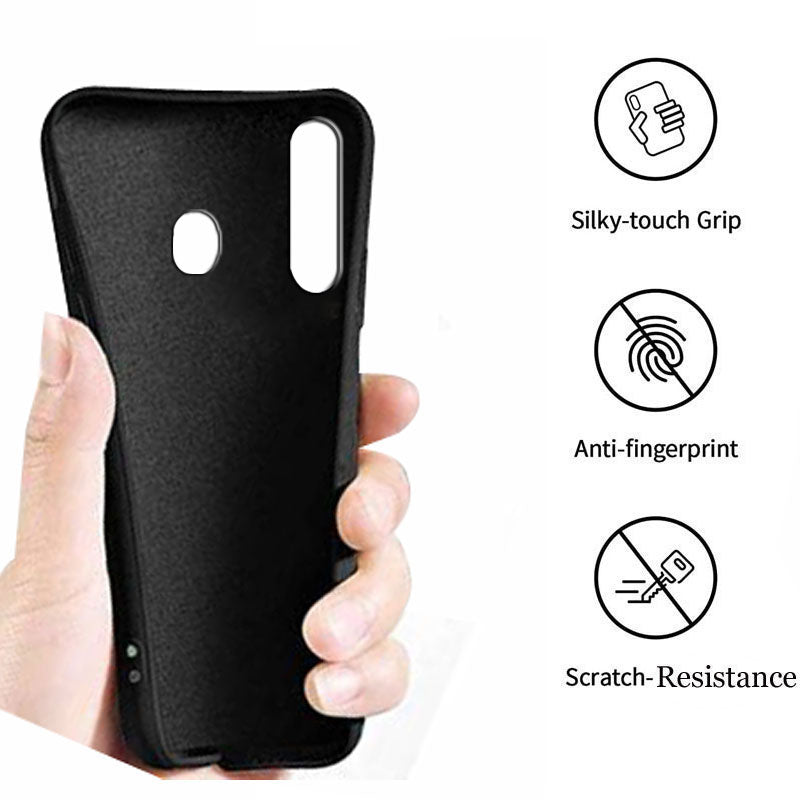 Samsung Galaxy M30 Liquid Silicone Back Cover Case With TPU & Matte Finish - Black