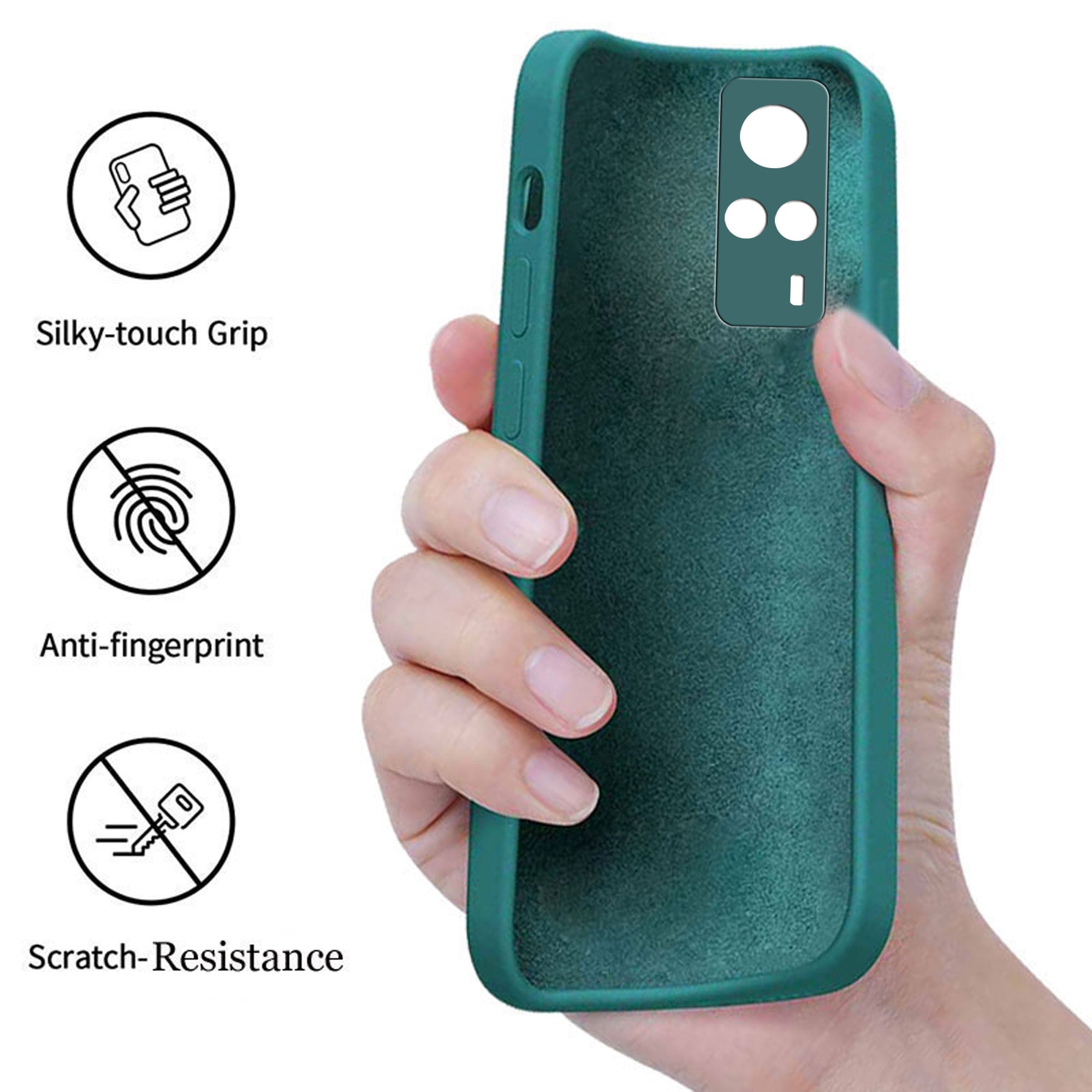 Vivo Y51 2020 / Vivo Y51A  Liquid Silicone Back Cover Case With TPU & Matte Finish - Green