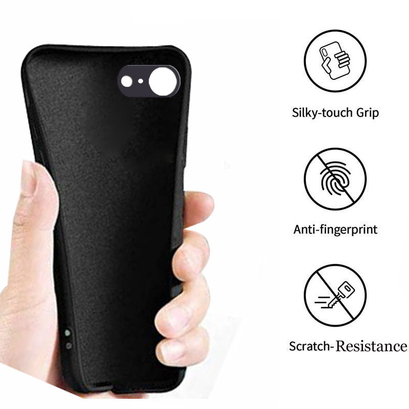 iphone 6 / 6s  Liquid Silicone Back Cover Case With TPU & Matte Finish - Black
