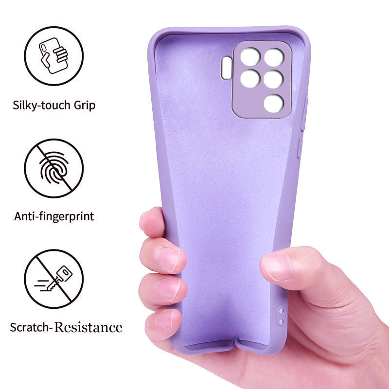 Liquid TPU Silicone Matte Back Cover Case For Oppo F19 Pro - Purple