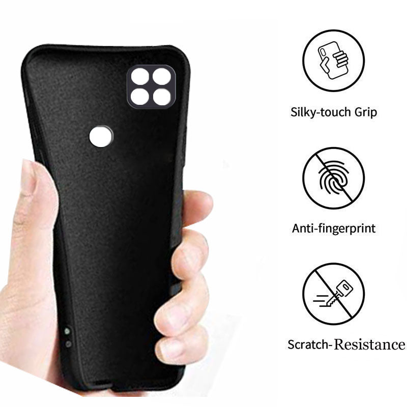 Redmi 9 Liquid Silicone Back Cover Case With TPU & Matte Finish - Black