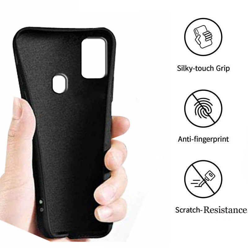 Samsung Galaxy M21/M30s Liquid Silicone Back Cover Case With TPU & Matte Finish - Black