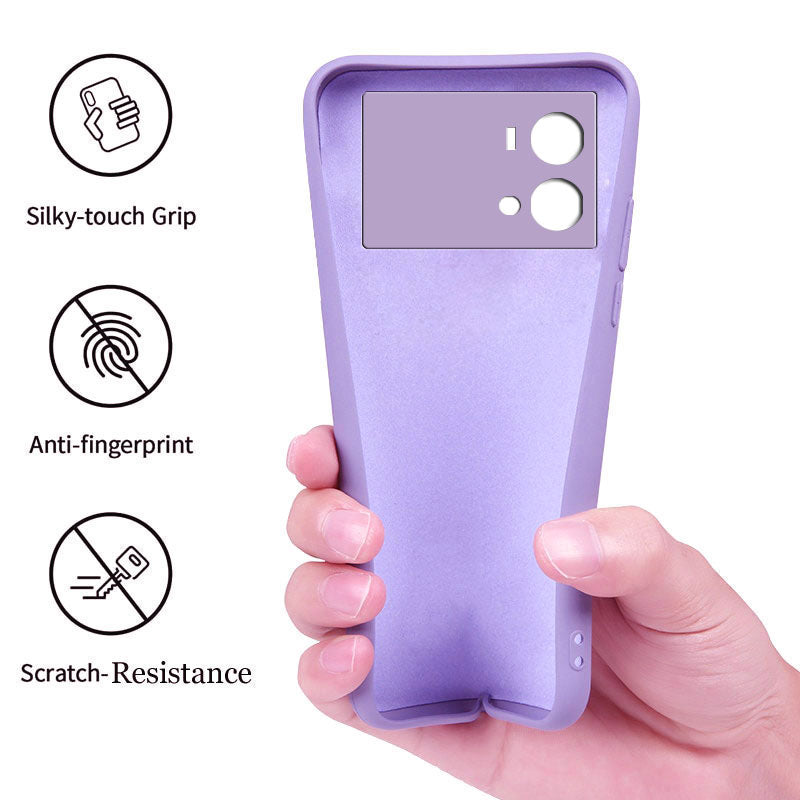 IQOO9 Pro 5G Liquid Silicone Back Cover Case With TPU & Matte Finish - Purple