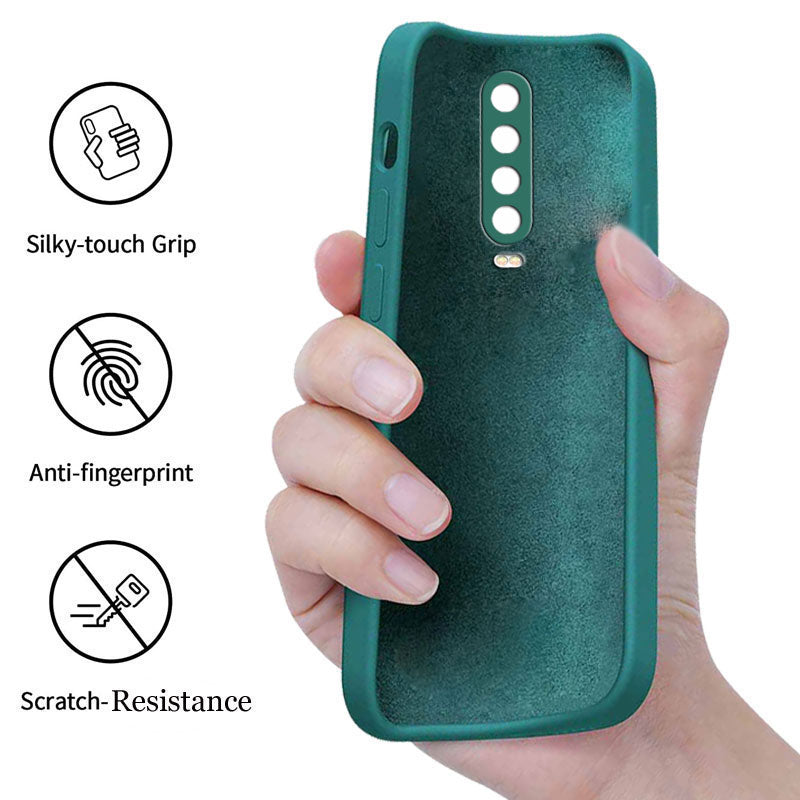 Poco X2 Liquid Silicone Back Cover Case With TPU & Matte Finish - Green
