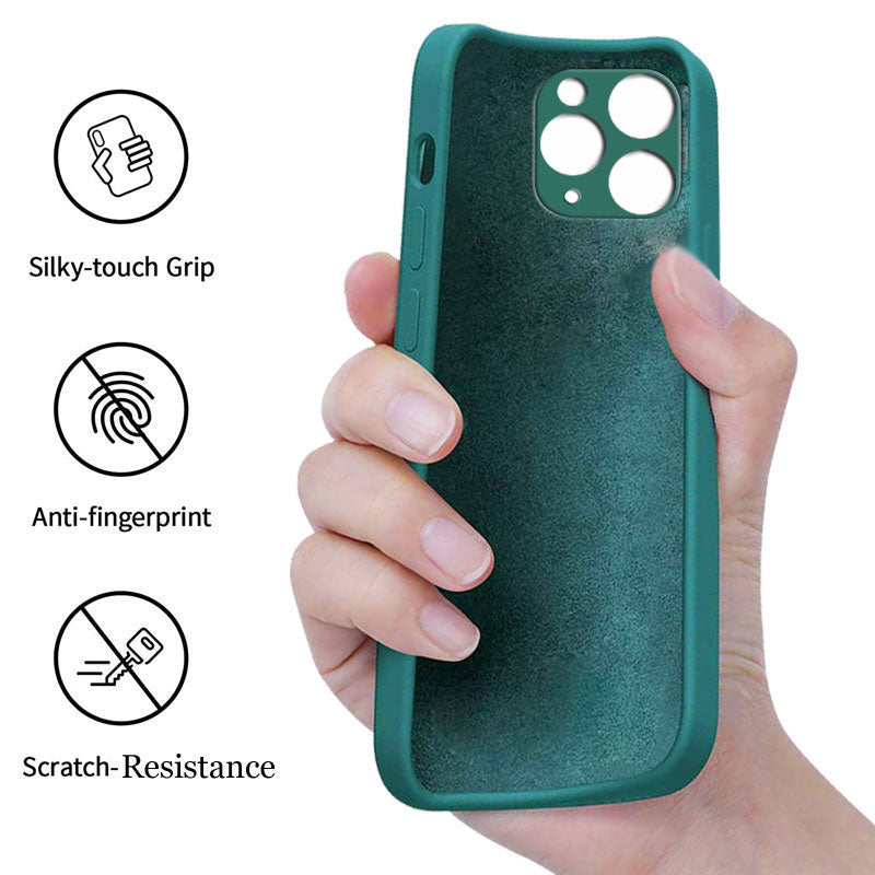 iphone 11 Pro Liquid Silicone Back Cover Case With TPU & Matte Finish - Green