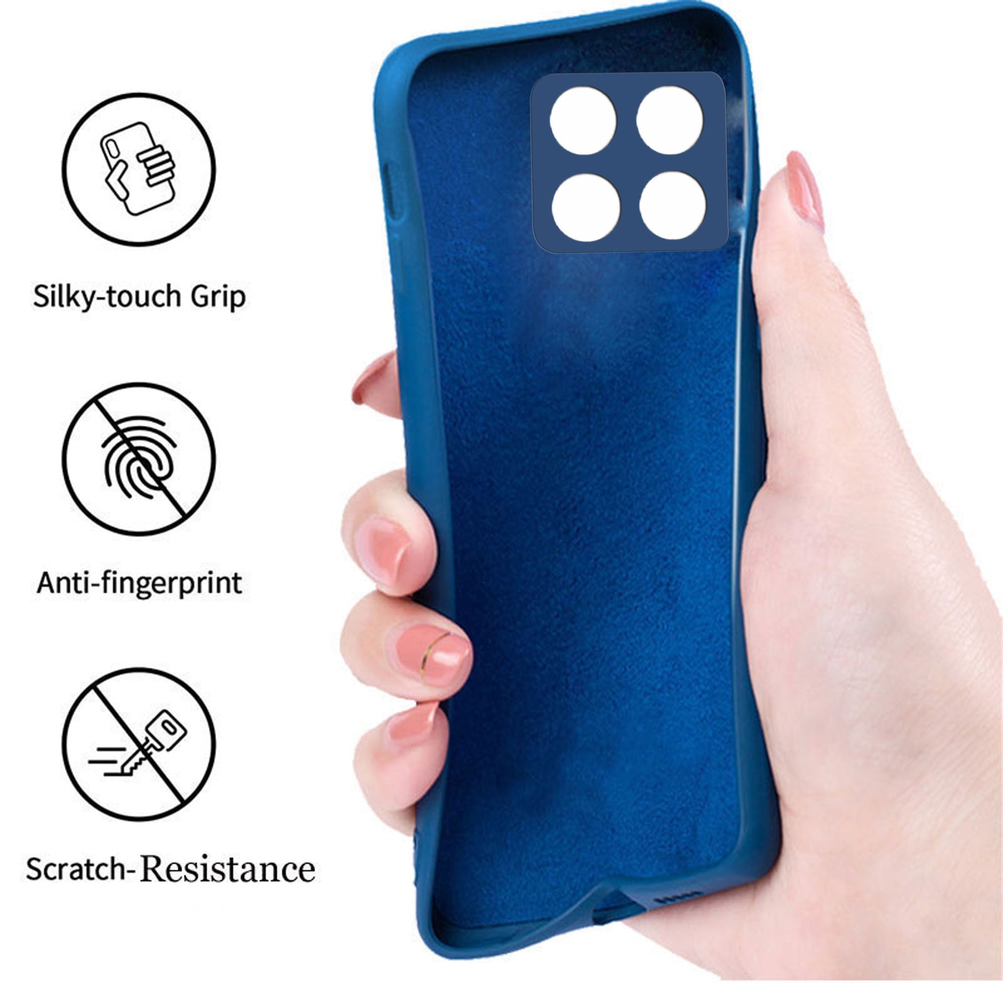 Oneplus 10T 5G  Liquid Silicone Back Cover Case With TPU & Matte Finish - Blue