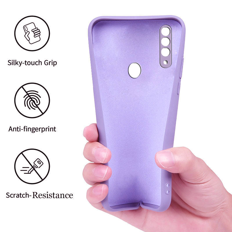 Oppo A31 Liquid Silicone Back Cover Case With TPU & Matte Finish - Purple