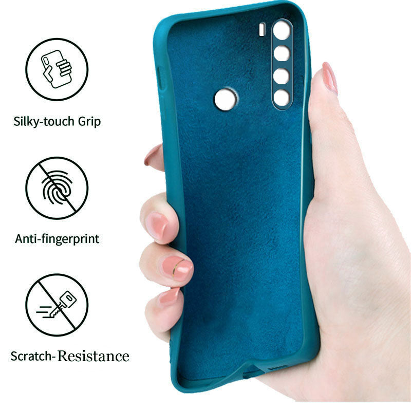 Redmi Note 8 Liquid Silicone Back Cover Case With TPU & Matte Finish - Blue