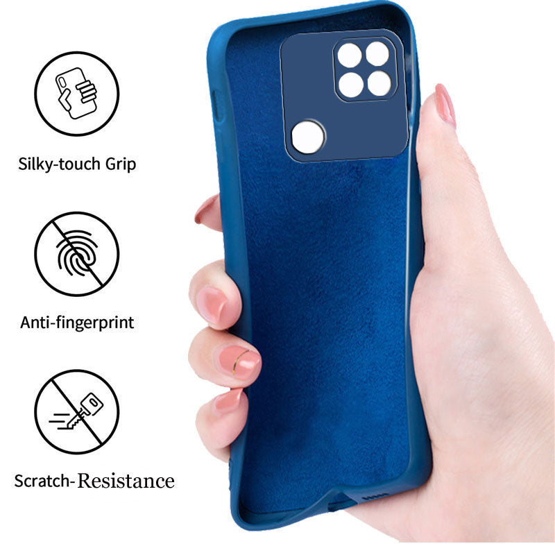 Mi Redmi 10A Liquid Silicone Back Cover Case With TPU & Matte Finish - Blue