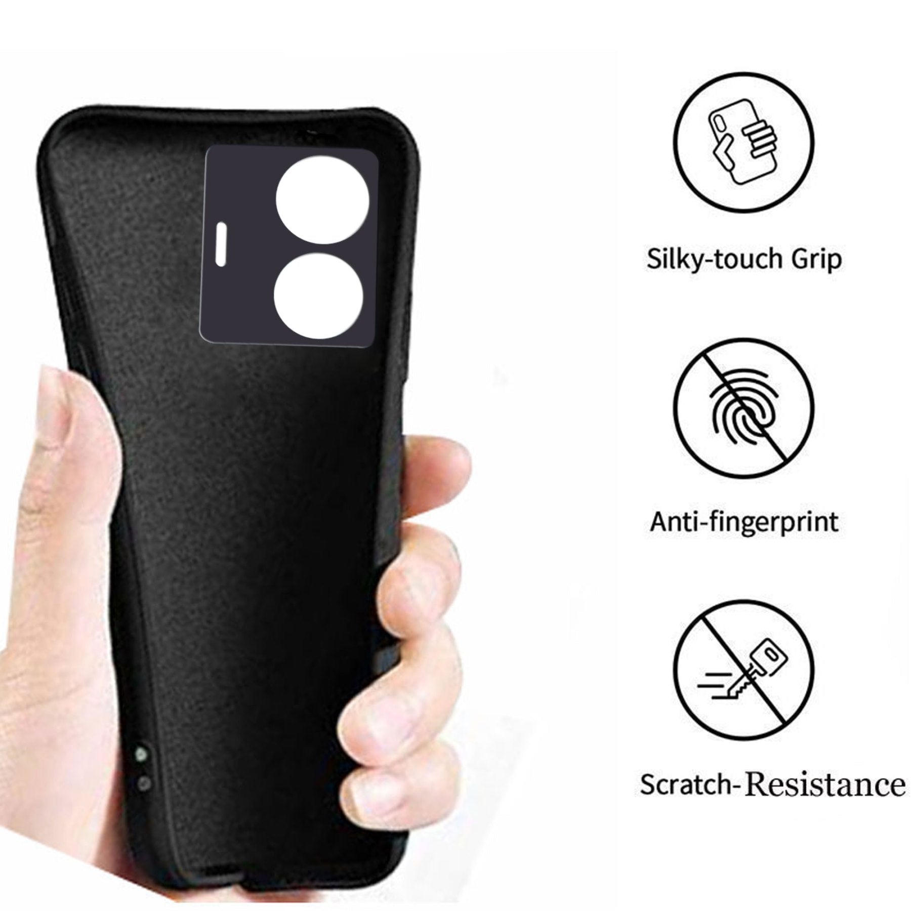 iQOO Z6 Pro 5G / Vivo T1 Pro 5G Liquid Silicone Back Cover Case With TPU & Matte Finish - Black
