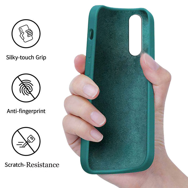 Samsung Galaxy A70 Liquid Silicone Back Cover Case With TPU & Matte Finish - Green
