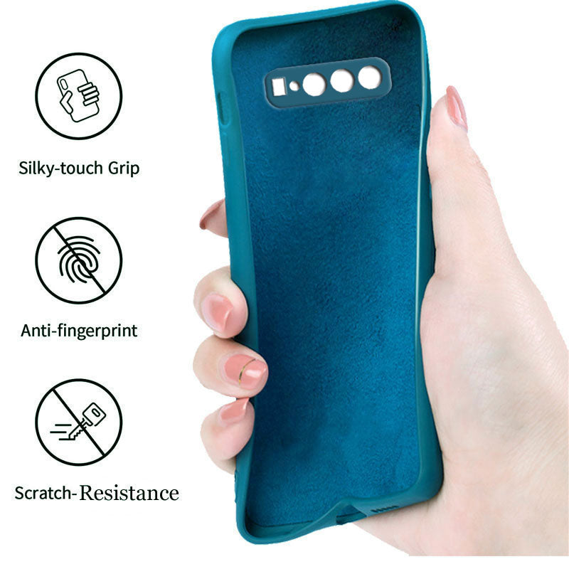 Samsung Galaxy S10 Plus Liquid Silicone Back Cover Case With TPU & Matte Finish - Blue