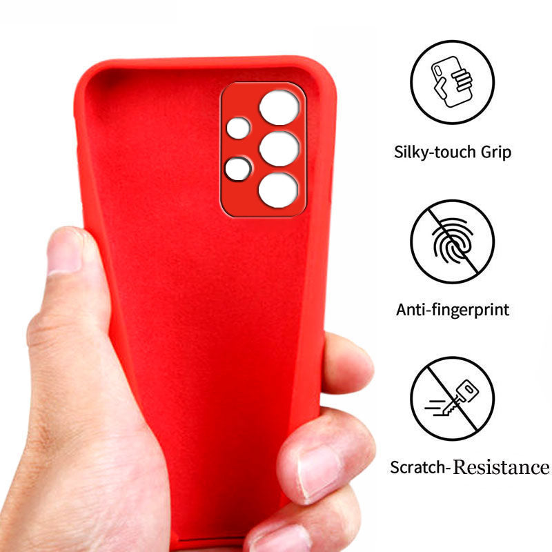 Samsung Galaxy A53 Liquid Silicone Back Cover Case With TPU & Matte Finish - Red