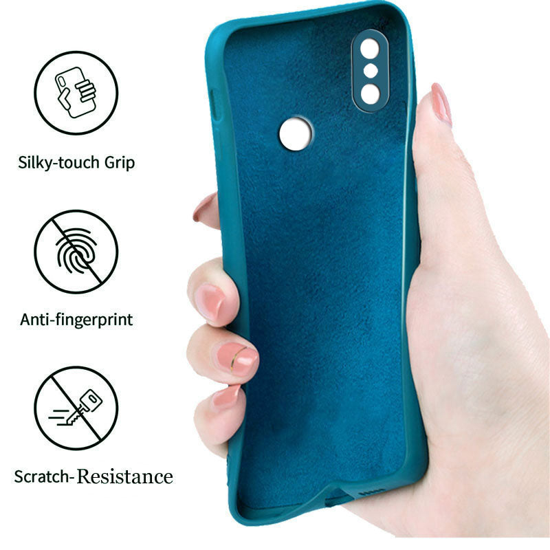 Redmi Note 6 Liquid Silicone Back Cover Case With TPU & Matte Finish - Blue