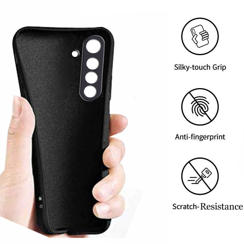 Realme XT Liquid Silicone Back Cover Case With TPU & Matte Finish - Black