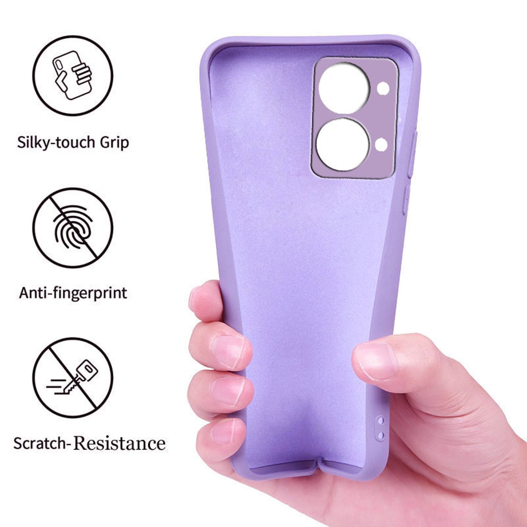 OnePlus Nord 2T 5G Liquid Silicone Back Cover Case With TPU & Matte Finish - Purple