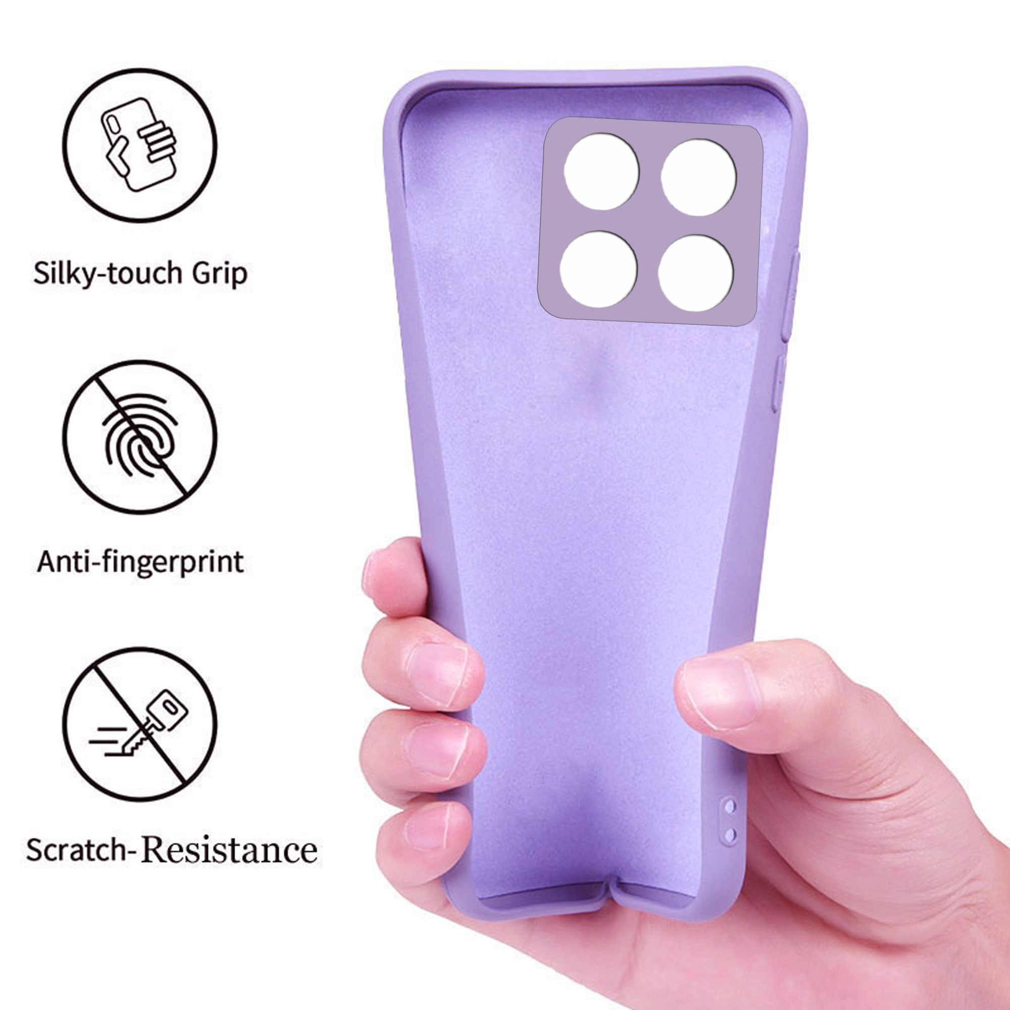 Oneplus 10T 5G  Liquid Silicone Back Cover Case With TPU & Matte Finish - purple