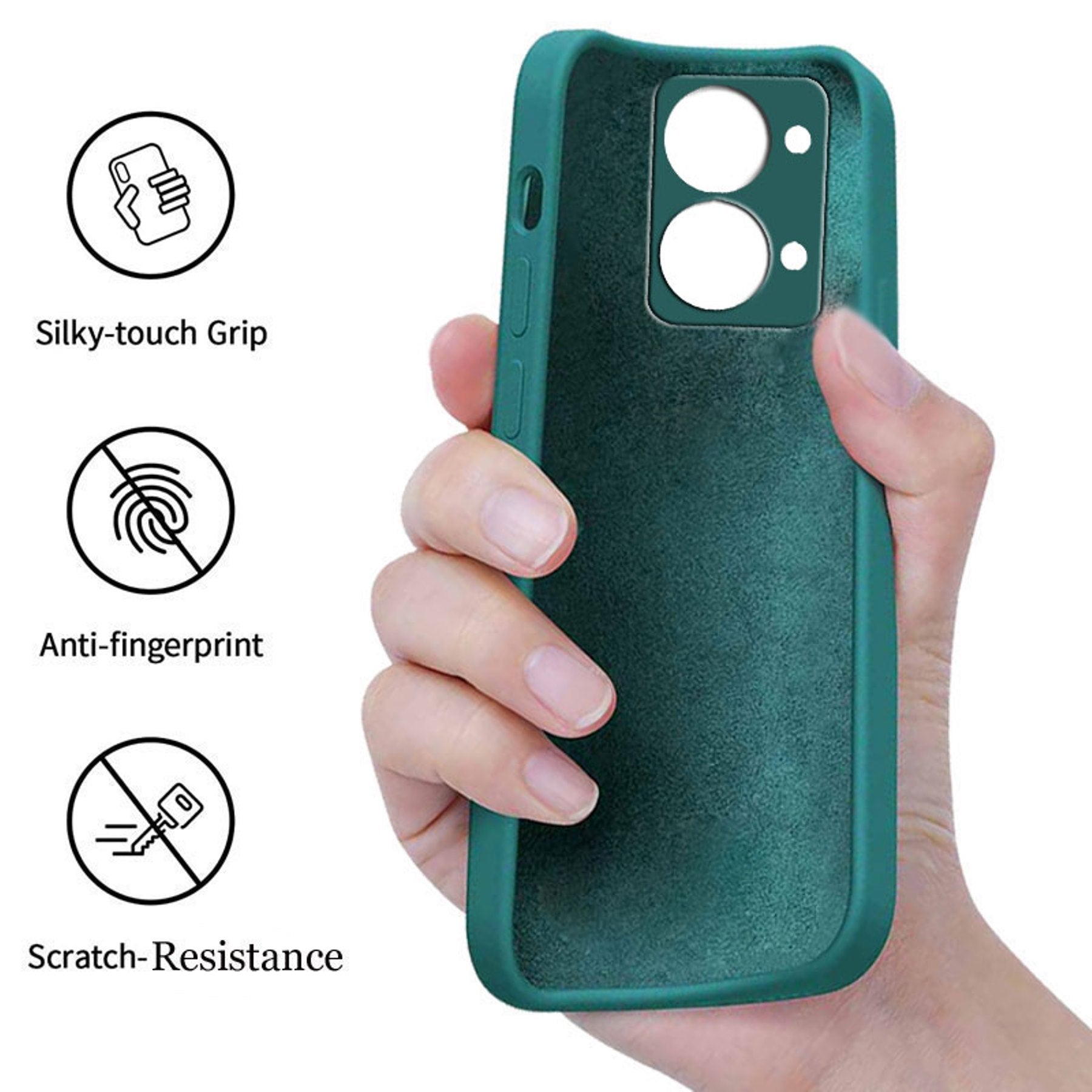OnePlus Nord 2T 5G Liquid Silicone Back Cover Case With TPU & Matte Finish - Green