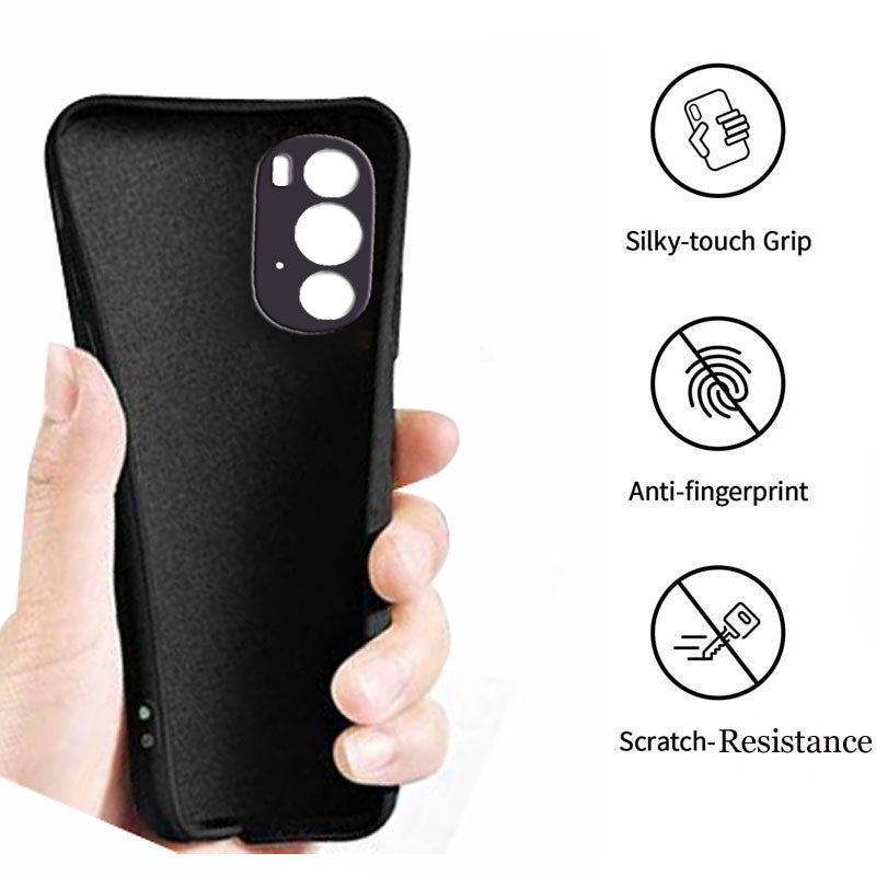 Motorola Moto Edge X30 5G Liquid Silicone Back Cover Case With TPU & Matte Finish - Black