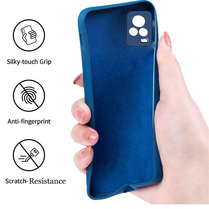 Vivo Y73 Liquid Silicone Back Cover Case With TPU & Matte Finish - Blue