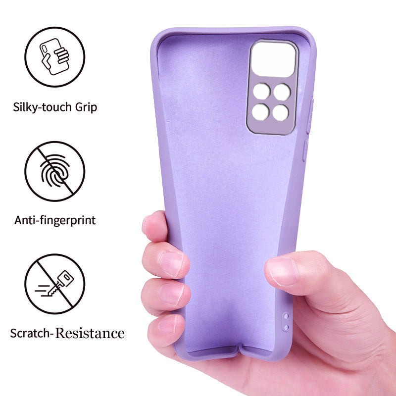 Mi Redmi Note 11 / Note 11s Liquid Silicone Back Cover Case With TPU & Matte Finish - Purple