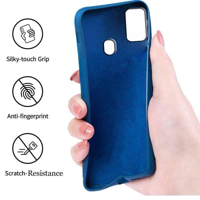Samsung Galaxy M21/M30s Liquid Silicone Back Cover Case With TPU & Matte Finish - Blue