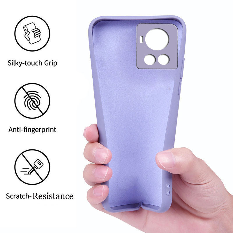 OnePlus 10R 5G Liquid Silicone Back Cover Case With TPU & Matte Finish - Purple