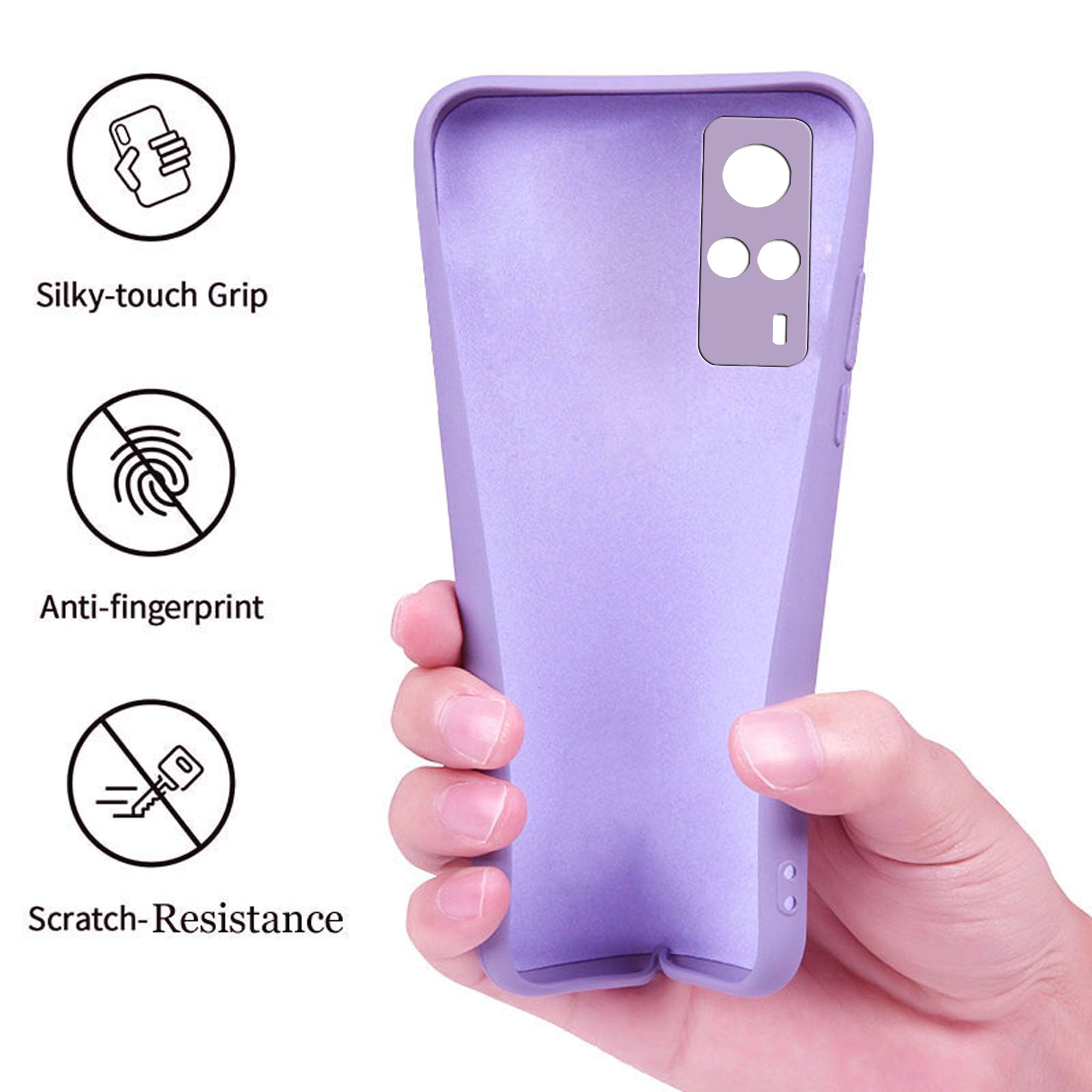 Vivo Y51 2020 / Vivo Y51A  Liquid Silicone Back Cover Case With TPU & Matte Finish - Purple
