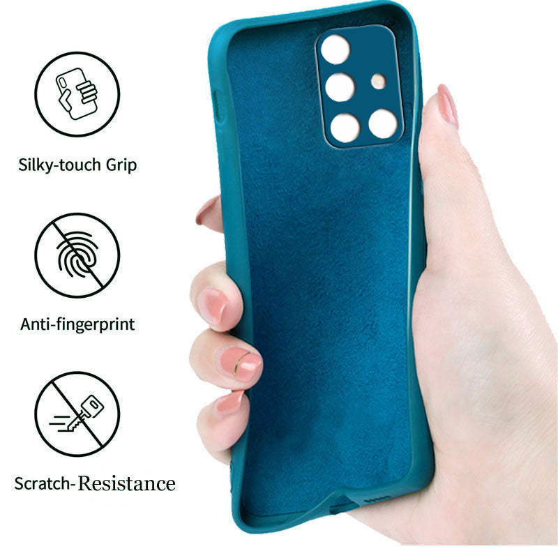 Samsung M51 Liquid Silicone Back Cover Case With TPU & Matte Finish - Blue