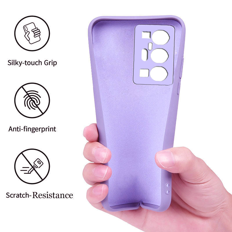 Vivo X70 Pro Plus Liquid Silicone Back Cover Case With TPU & Matte Finish - Purple