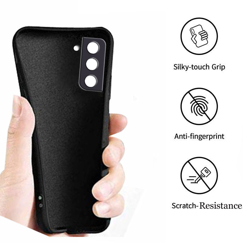 Samsung Galaxy S21 FE 5G Liquid Silicone Back Cover Case With TPU & Matte Finish - Black