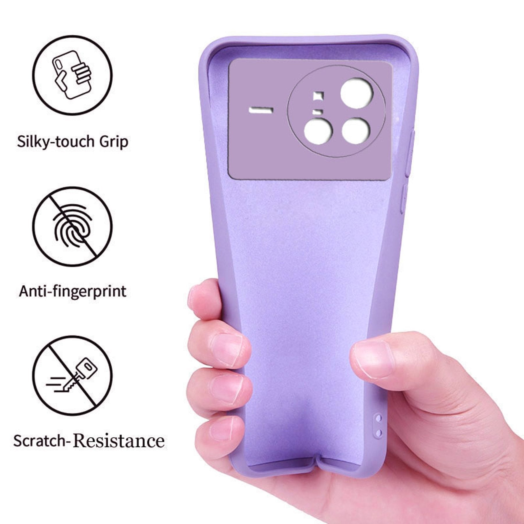 Vivo X80 5G Liquid Silicone Back Cover Case With TPU & Matte Finish - Purple