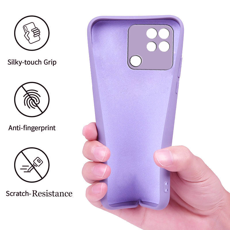 Redmi 10 / Redmi 10 Power Liquid Silicone Back Cover Case With TPU & Matte Finish - Purple