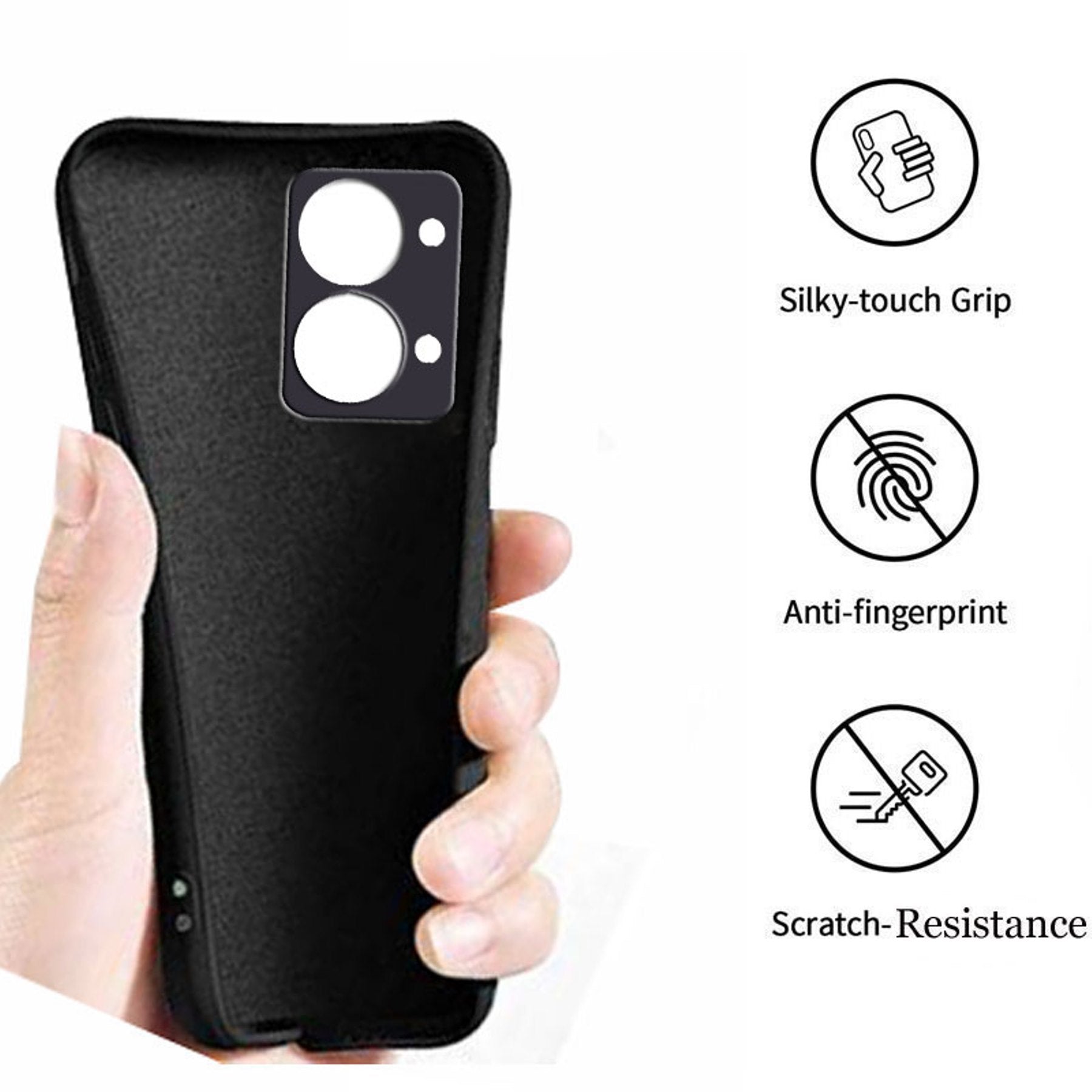 OnePlus Nord 2T 5G Liquid Silicone Back Cover Case With TPU & Matte Finish - Black