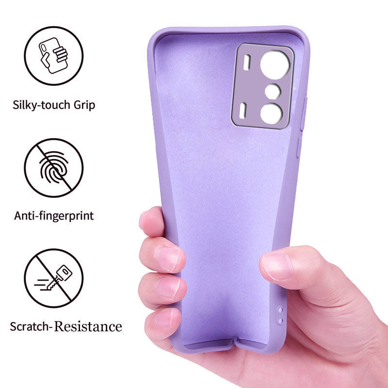Infinix Zero 5G Liquid Silicone Back Cover Case With TPU & Matte Finish - Purple