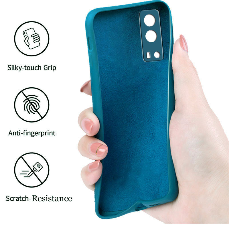 IQOO Z3 Liquid Silicone Back Cover Case With TPU & Matte Finish - Blue