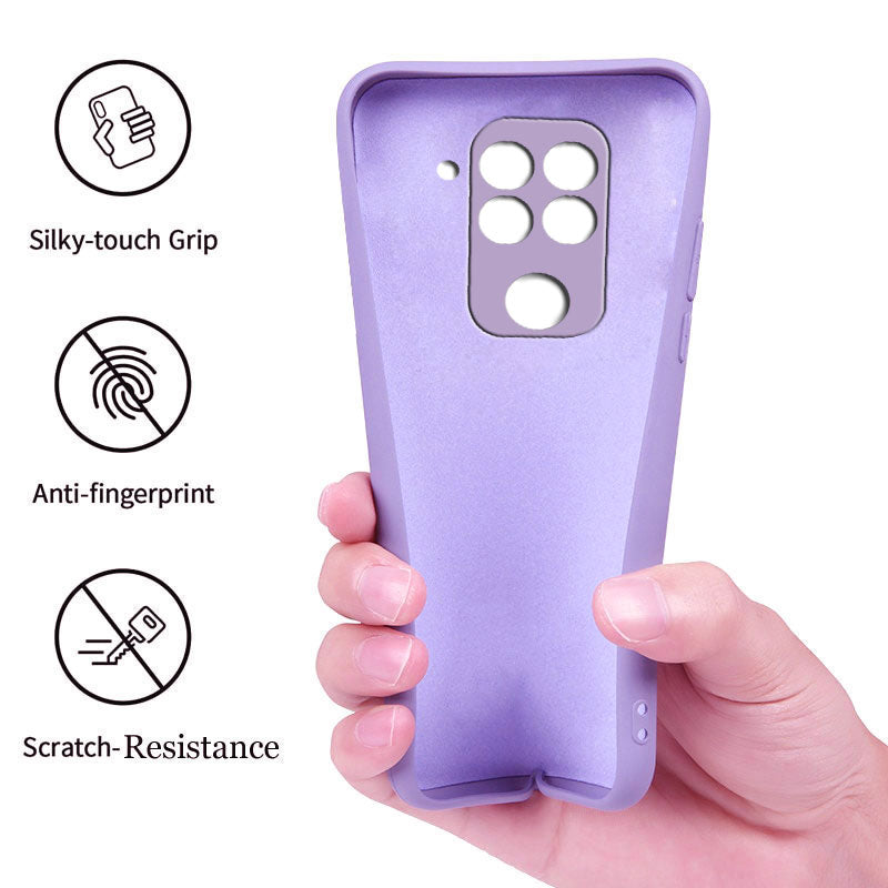 Redmi Note 9 Liquid Silicone Back Cover Case With TPU & Matte Finish - Purple