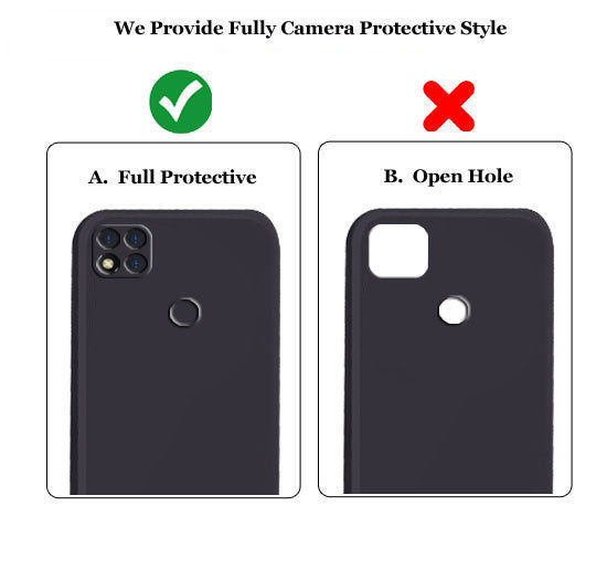 Redmi 9 Liquid Silicone Back Cover Case With TPU & Matte Finish - Black