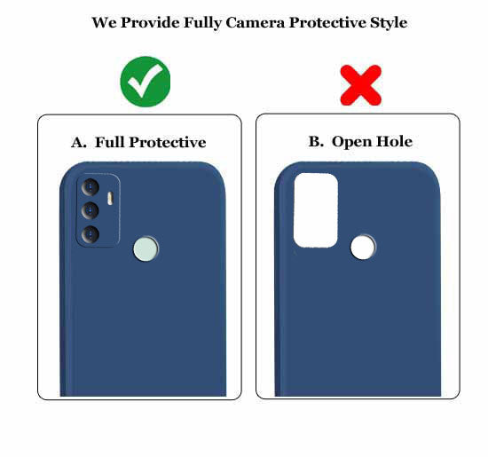 Oppo A53 Liquid Silicone Back Cover Case With TPU & Matte Finish - Blue