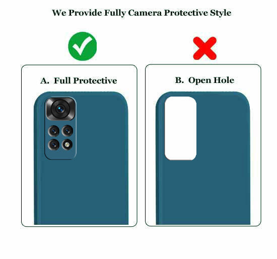 Mi Redmi Note 11 / Note 11s Liquid Silicone Back Cover Case With TPU & Matte Finish - Blue
