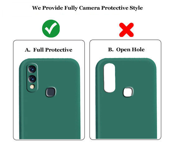 Vivo V9 Liquid Silicone Back Cover Case With TPU & Matte Finish - Green