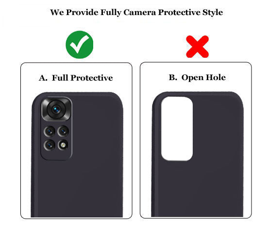 Mi Redmi Note 11 Liquid Silicone Back Cover Case With TPU & Matte Finish - Black