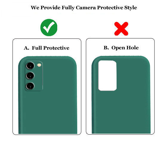 Oppo A53s Liquid Silicone Back Cover Case With TPU & Matte Finish - Dark Green