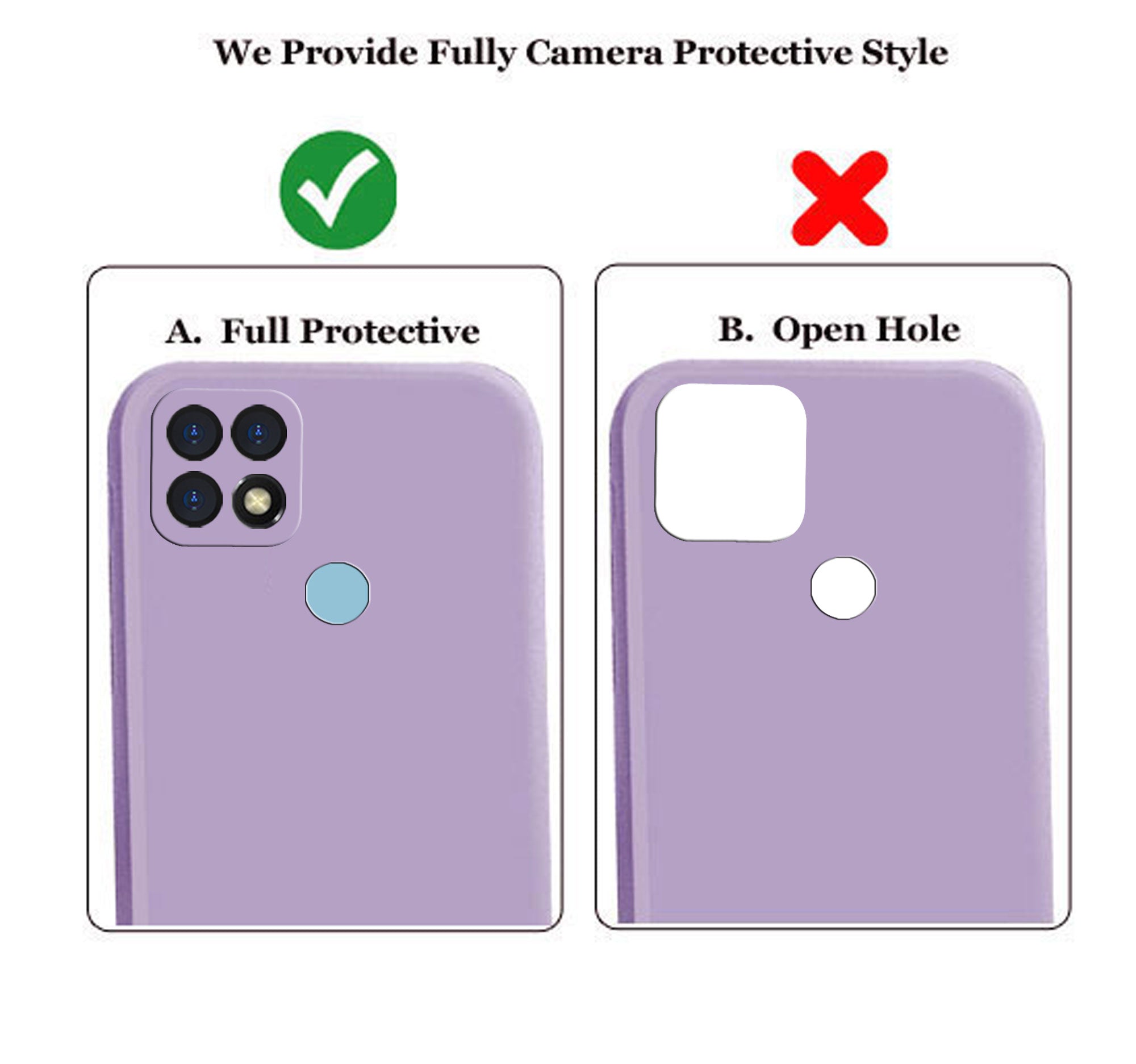 Oppo A15 / Oppo A15s Liquid Silicone Back Cover Case With TPU & Matte Finish - Purple