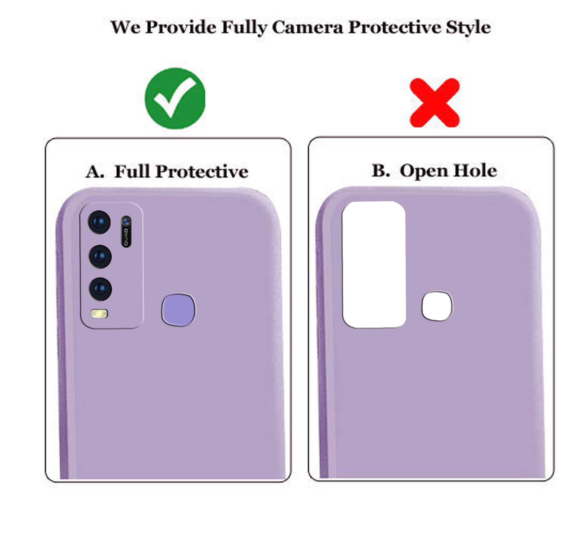 Vivo Y50 / Vivo Y30  Liquid Silicone Back Cover Case With TPU & Matte Finish - Purple