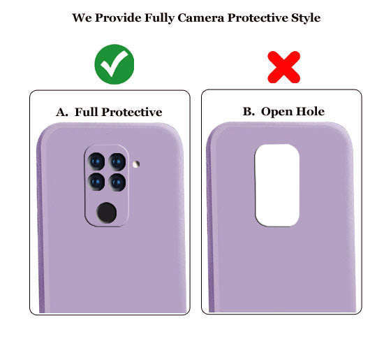 Redmi Note 9 Liquid Silicone Back Cover Case With TPU & Matte Finish - Purple